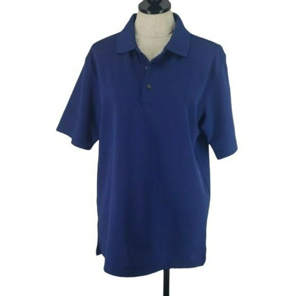 Grand Slam Men's Navy Blue Waffle Polo Shirt‎ Size Large